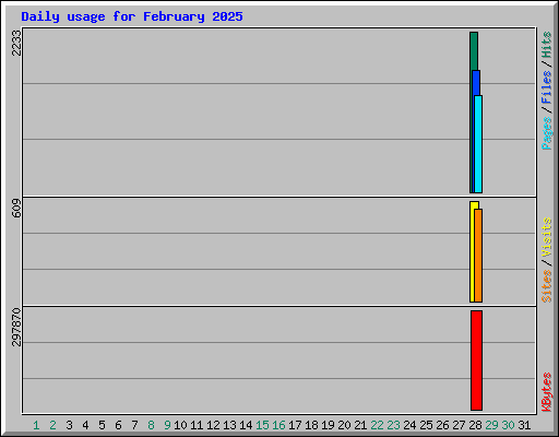 Daily usage for February 2025